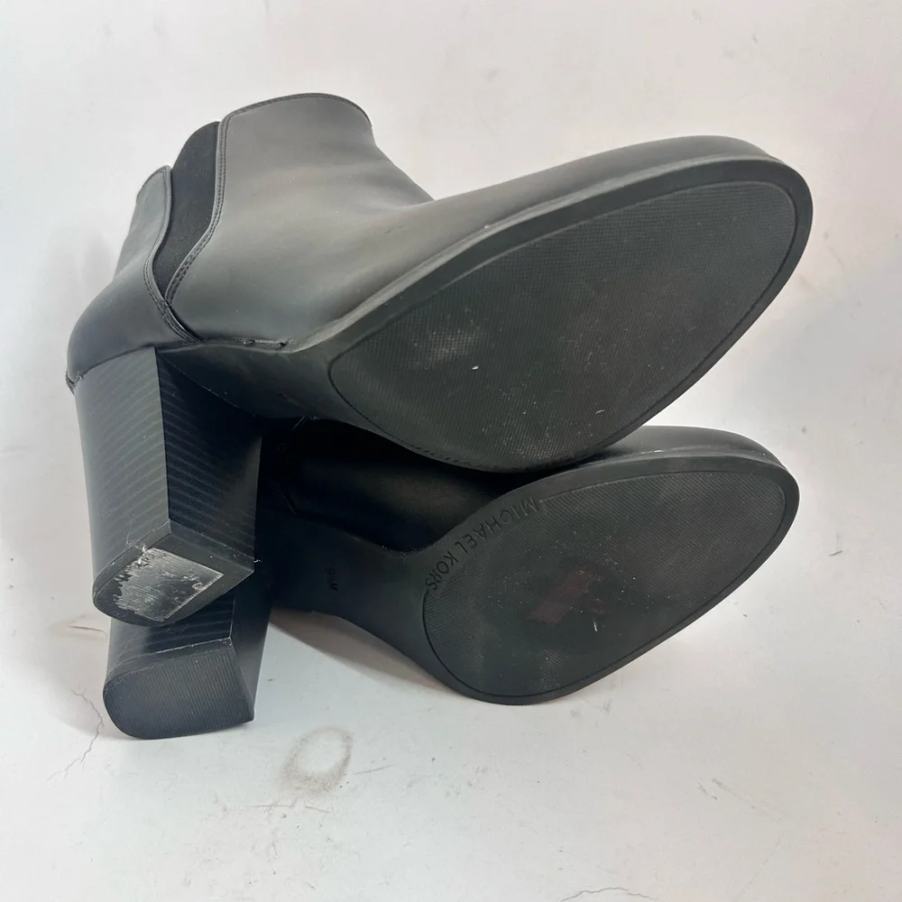MICHAEL KORS Evaline Block Heel Booties Women's Size US 9.5 M Black NWOB